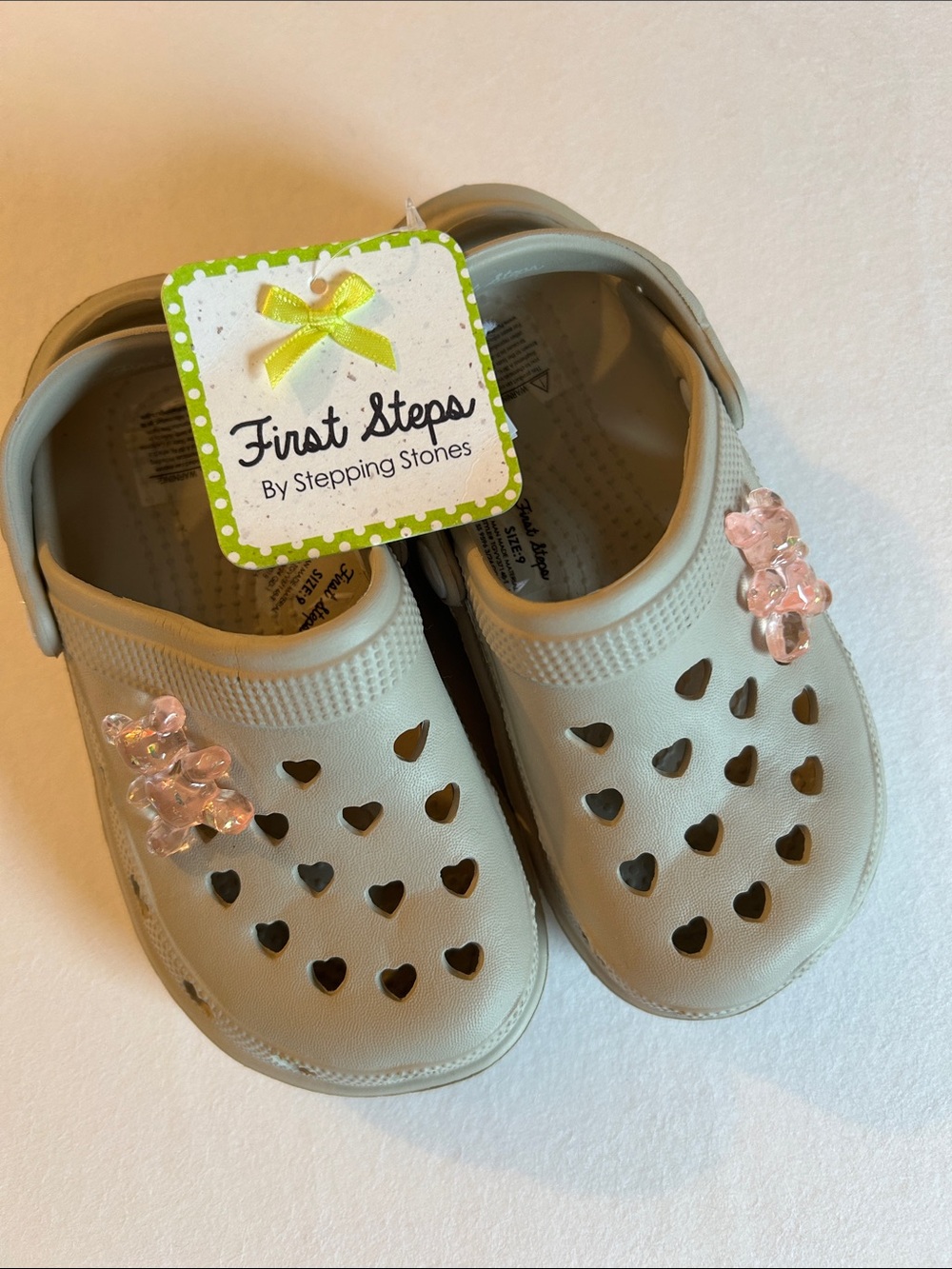 First Steps by Stepping Stones Kids Heart-Detail Sandals in Light Tan